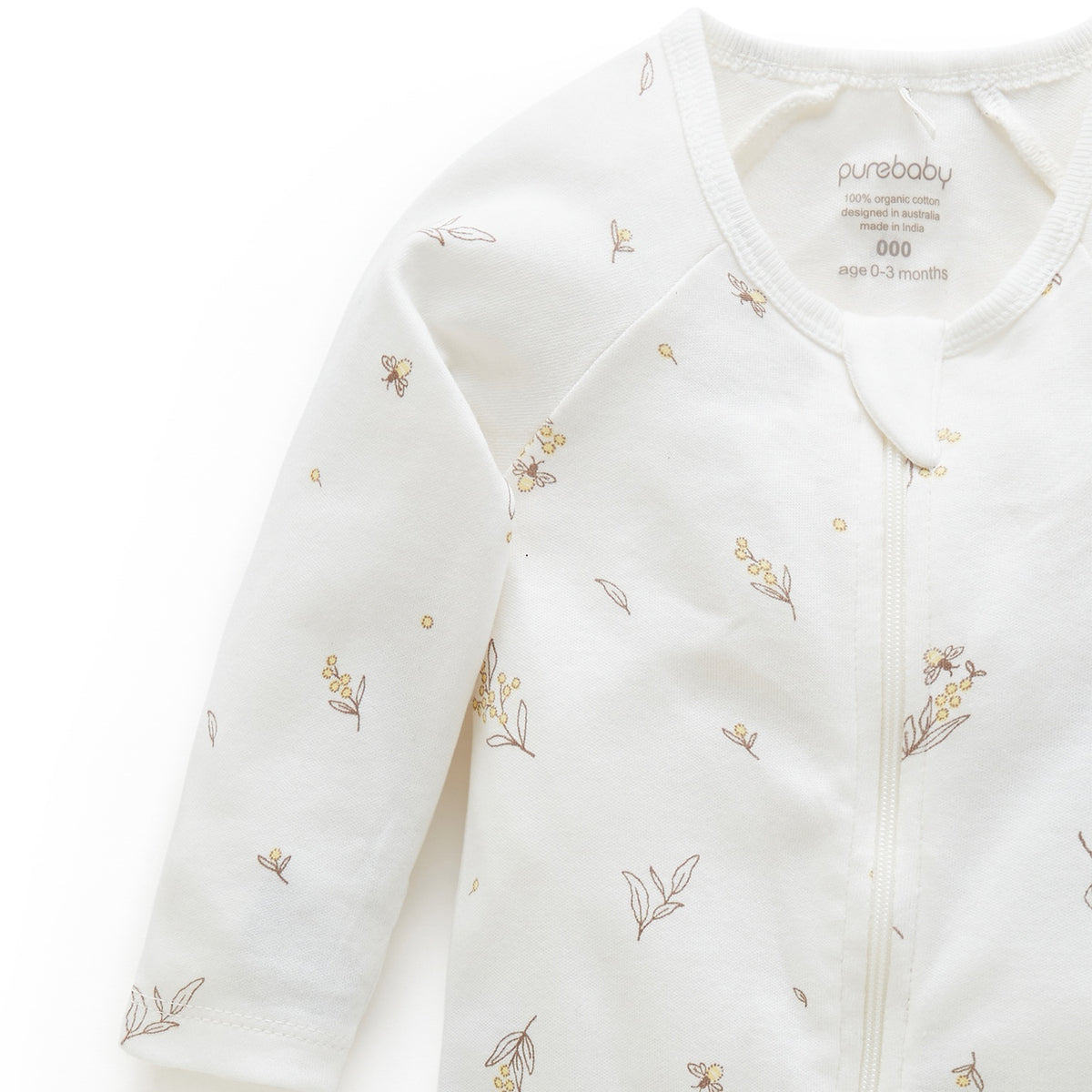 Vanilla Wattle Bee Zip Growsuit