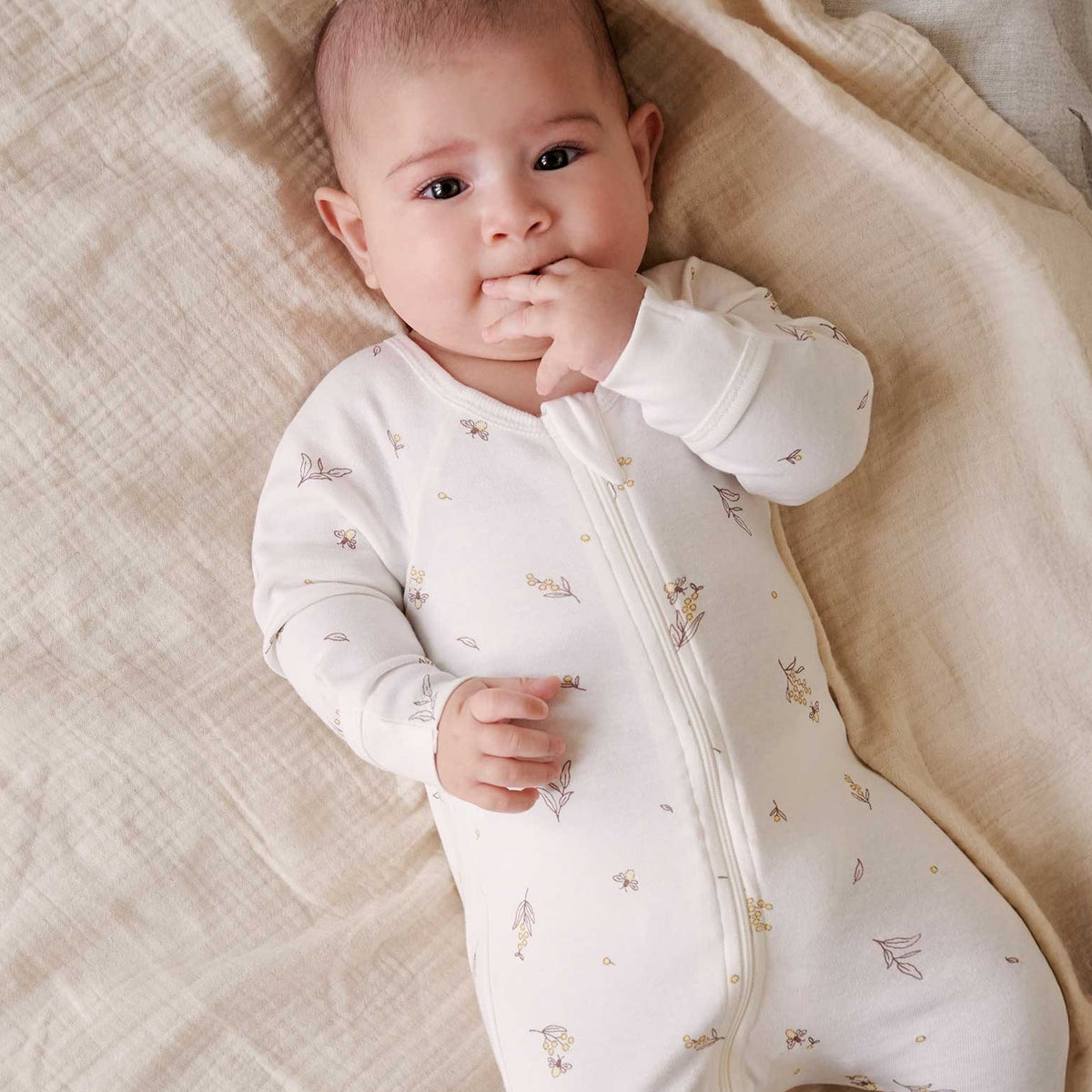 Vanilla Wattle Bee Zip Growsuit