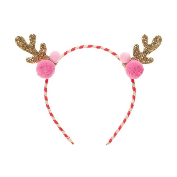 Stripey Pom Pom Reindeer Headband