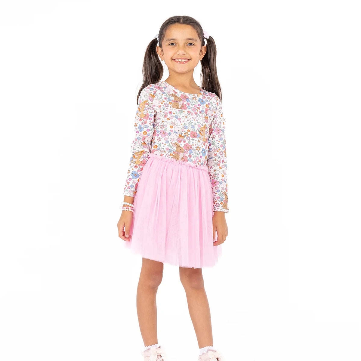 Ditsy Bunny Long Sleeve Circus Dress