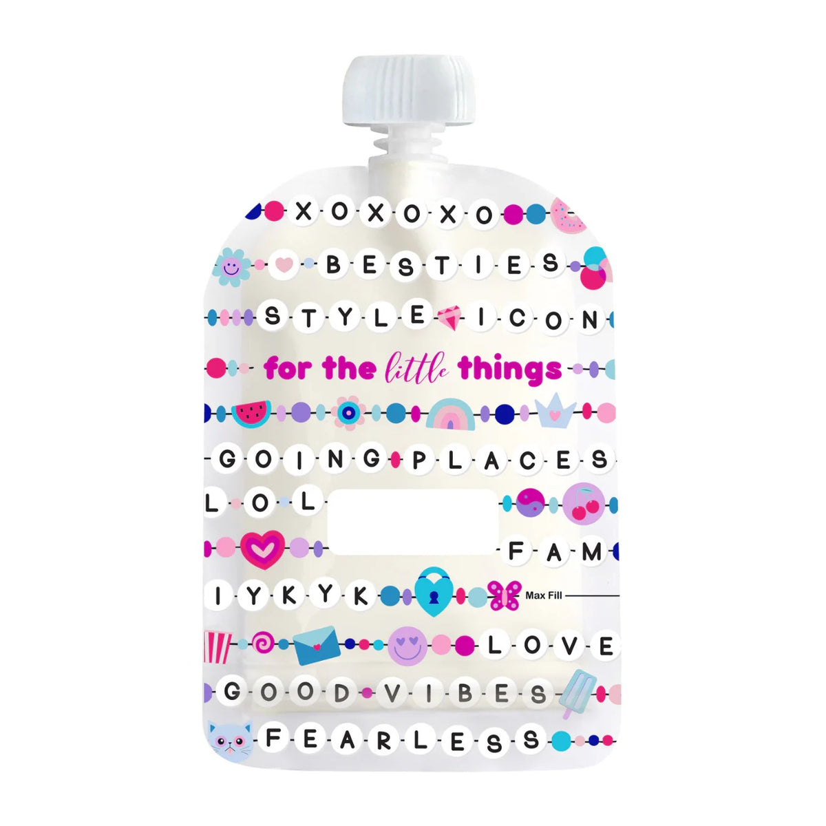 Reusable Food Pouch 150ml - BFFs (5 Pack)