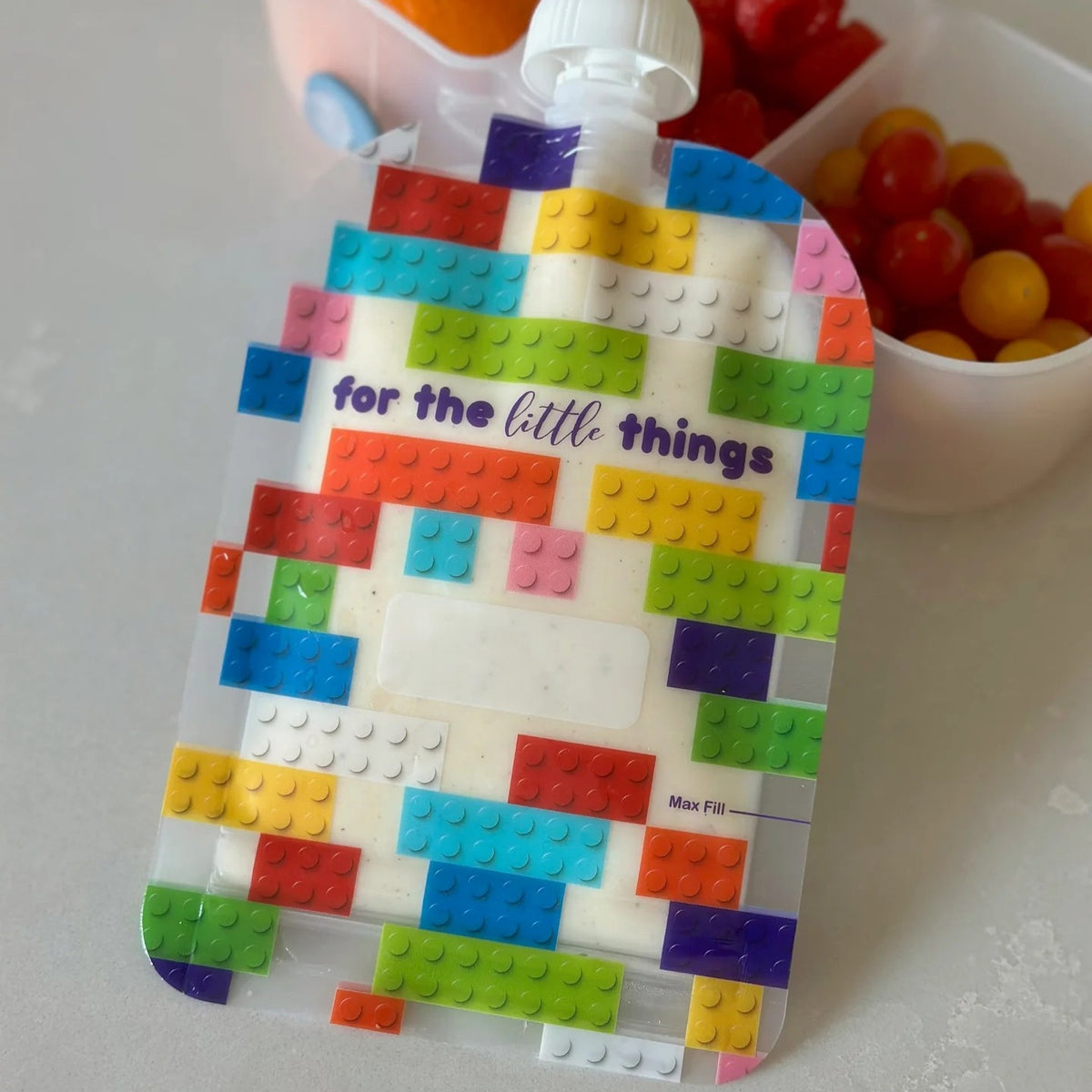 Reusable Food Pouch 150ml - Block Party (5 Pack)