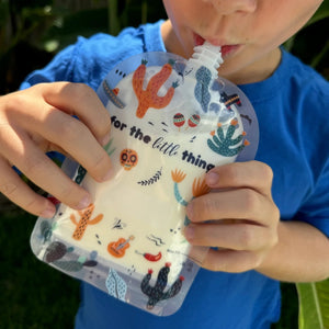 Reusable Food Pouch 150ml - Cactus Fiesta (5 Pack)