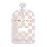 Reusable Food Pouch 150ml - Checkmate Blush (5 Pack)