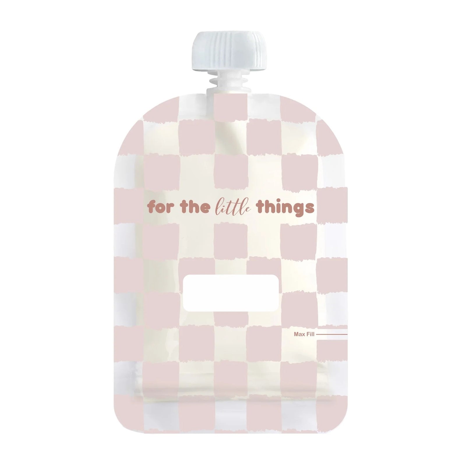 Reusable Food Pouch 150ml - Checkmate Blush (5 Pack)