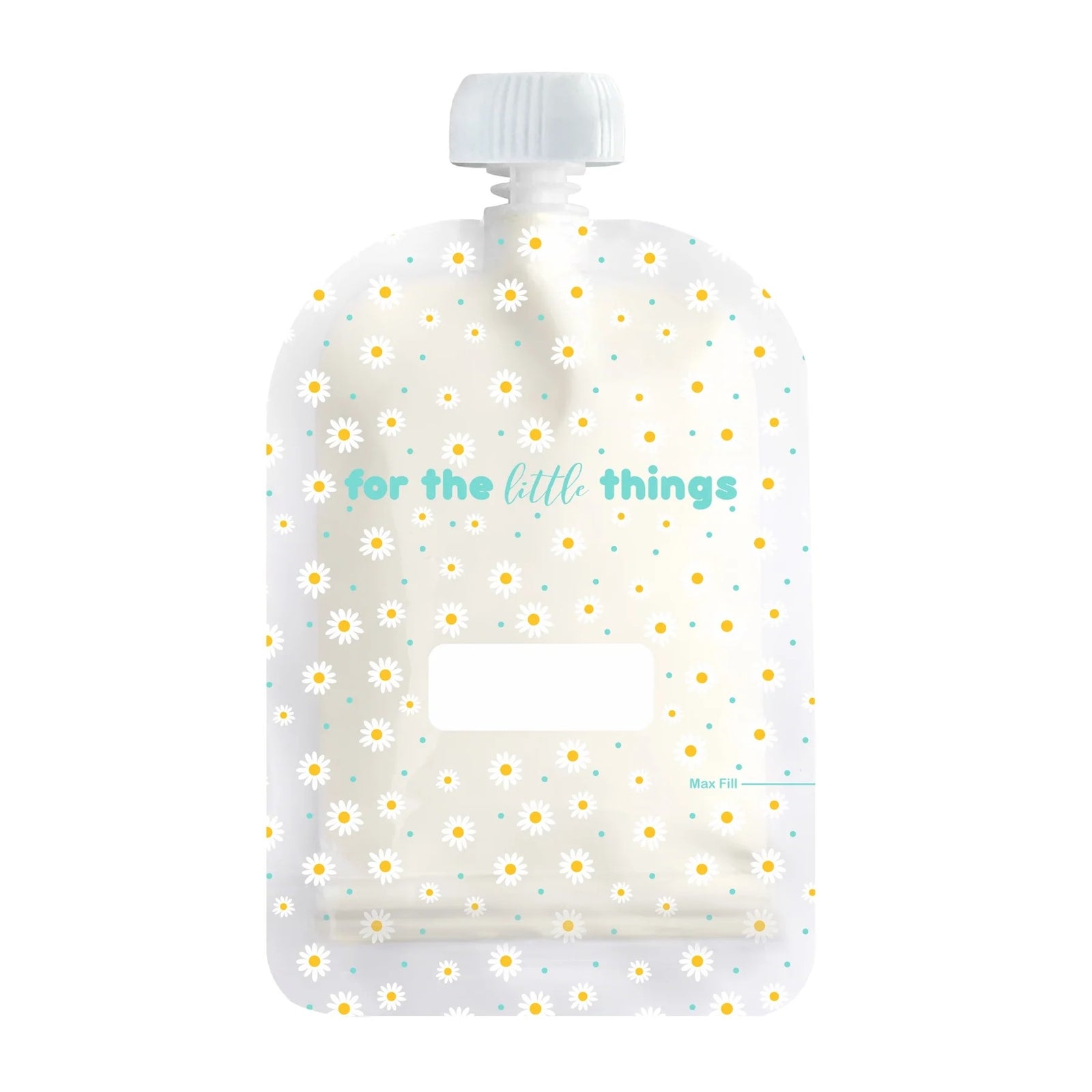 Reusable Food Pouch 150ml - Daisies (5 Pack)