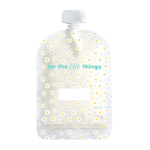 Reusable Food Pouch 150ml - Daisies (5 Pack)