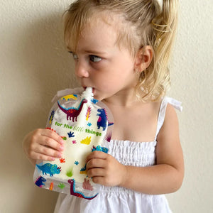 Reusable Food Pouch 150ml - Dinosaurs (5 Pack)