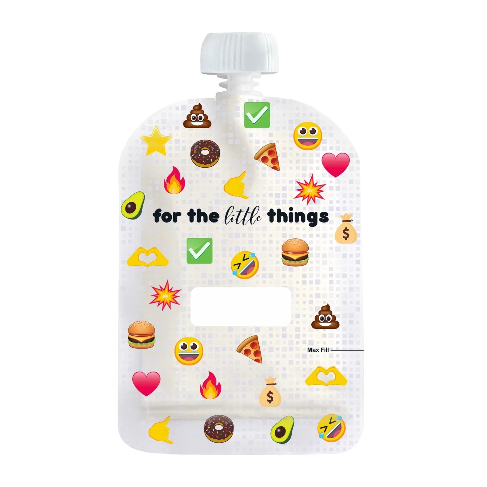 Reusable Food Pouch 150ml - Emojis (5 Pack)