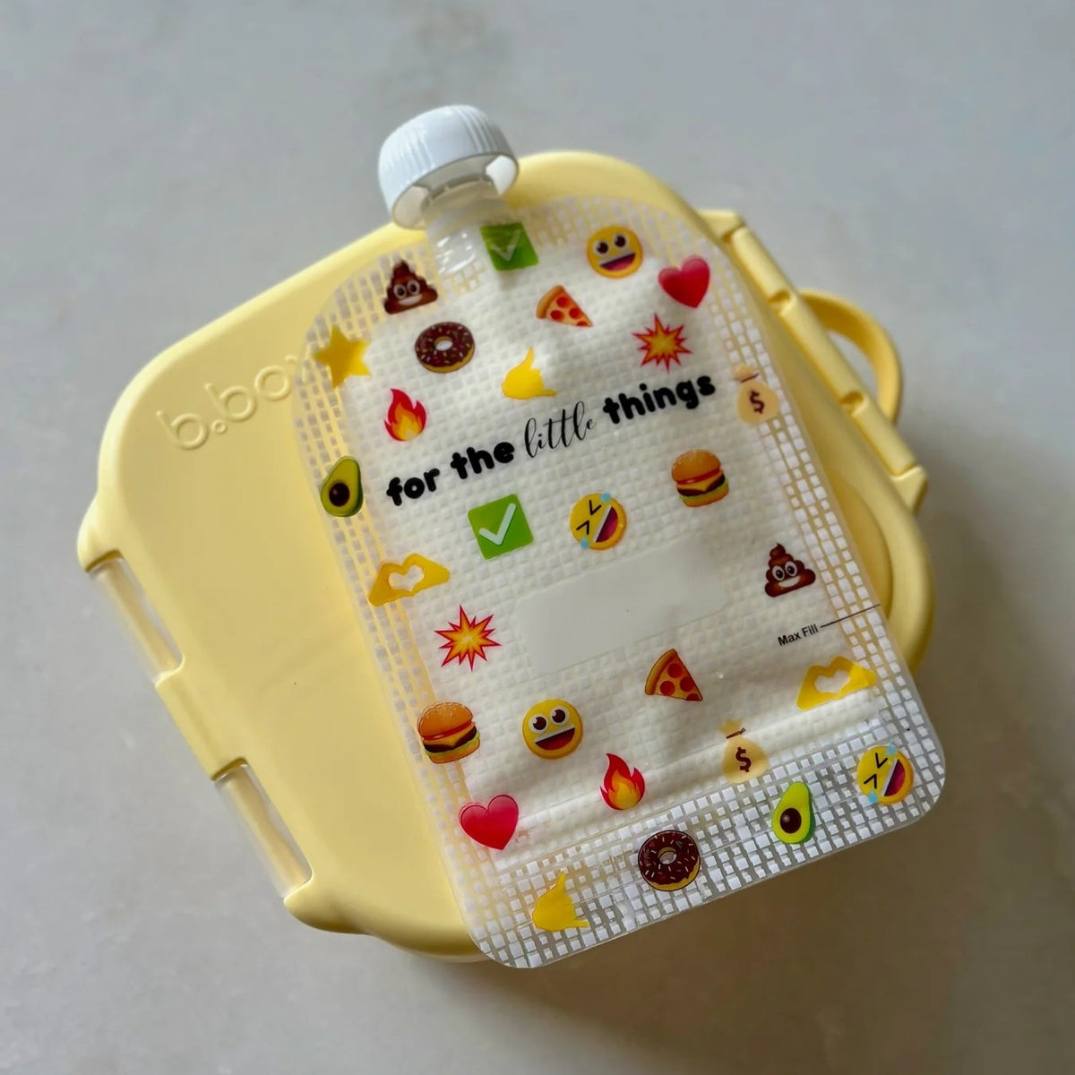 Reusable Food Pouch 150ml - Emojis (5 Pack)