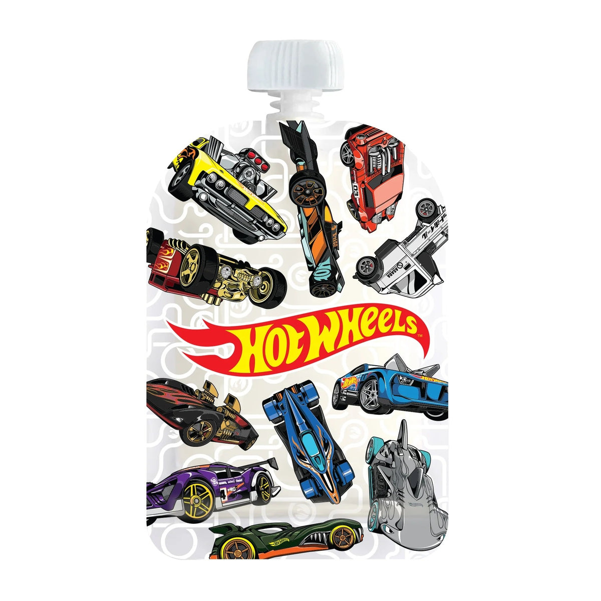 Reusable Food Pouch 150ml - Hot Wheels Pit Stop (5 Pack)