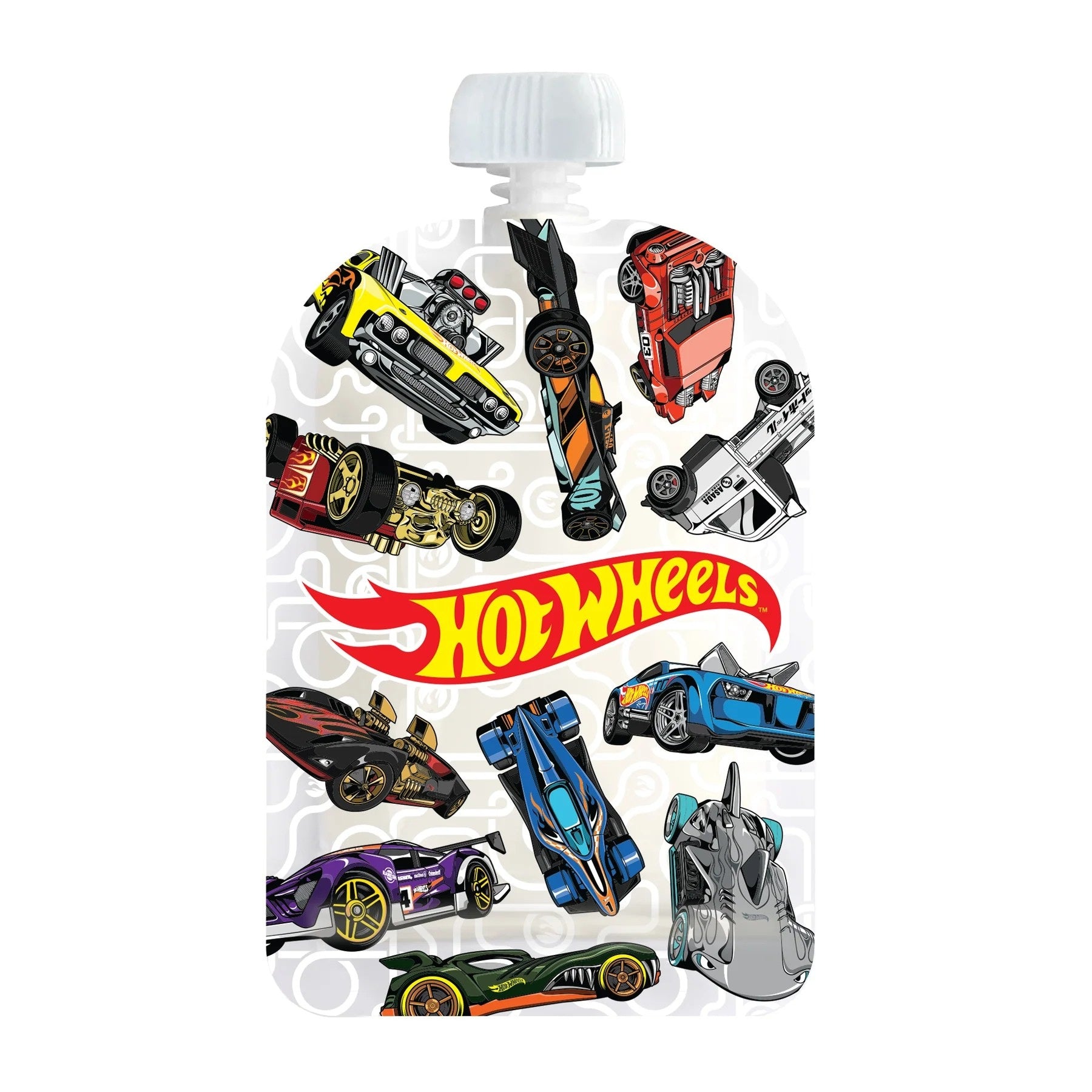 Reusable Food Pouch 150ml - Hot Wheels Pit Stop (5 Pack)
