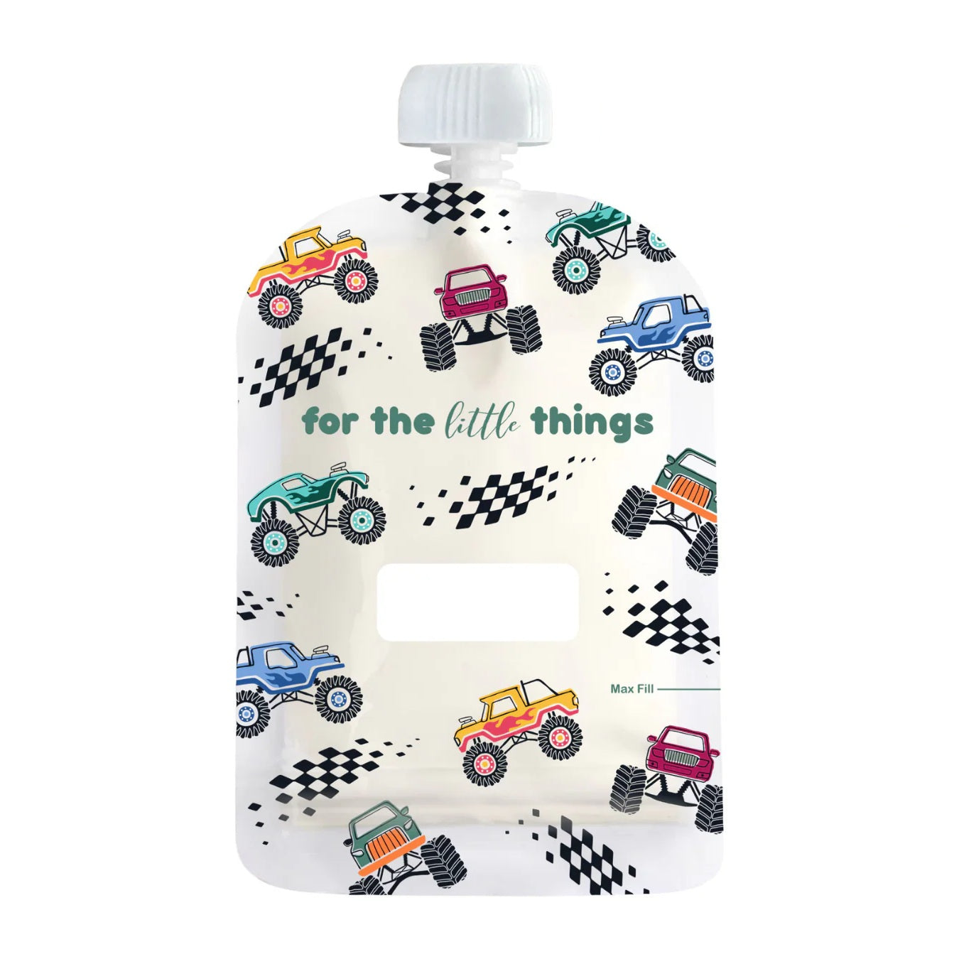 Reusable Food Pouch 150ml - Monster Trucks (10 Pack)