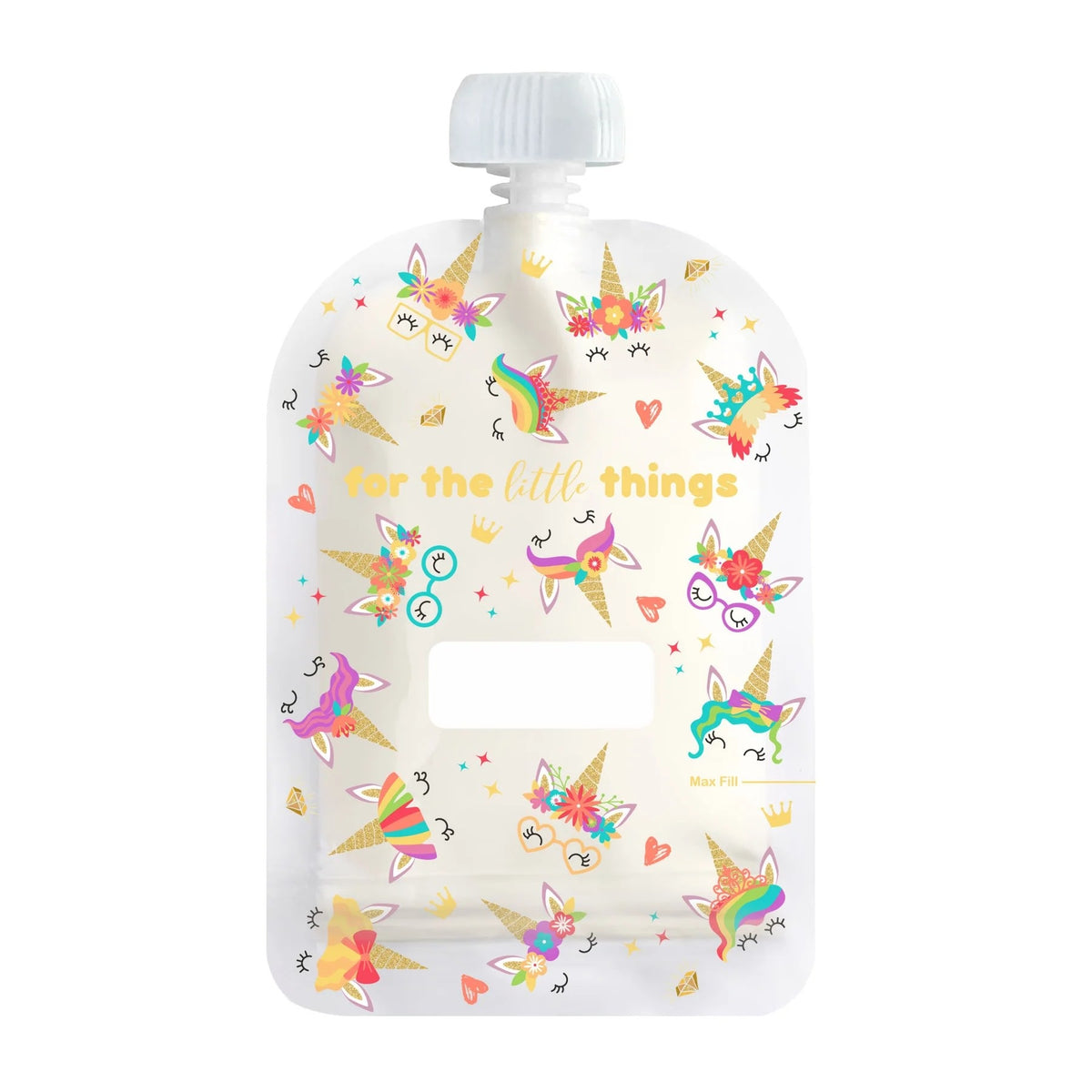 Reusable Food Pouch 150ml - Rainbow Bright (5 Pack)