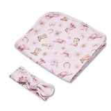Boots & Bows Jersey Wrap & Topknot Set