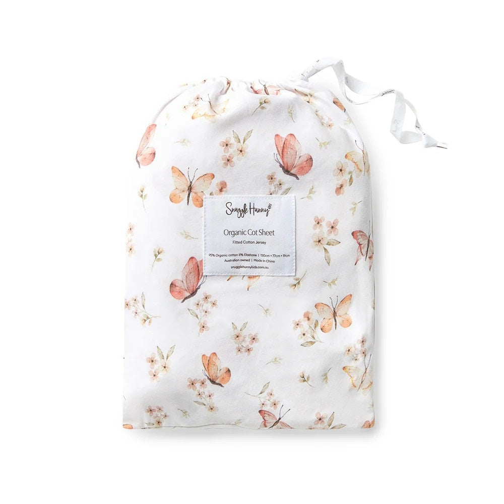Butterfly Organic Fitted Cot Sheet
