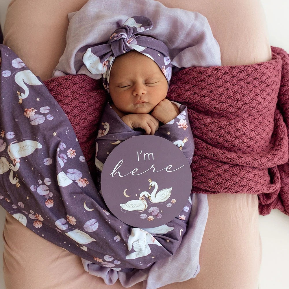 Swans & Rosa Reversible Milestone Cards