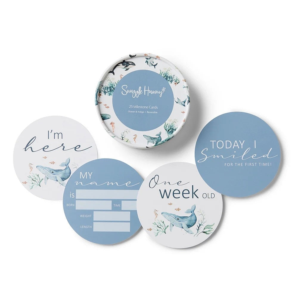 Ocean & Indigo Reversible Milestone Cards