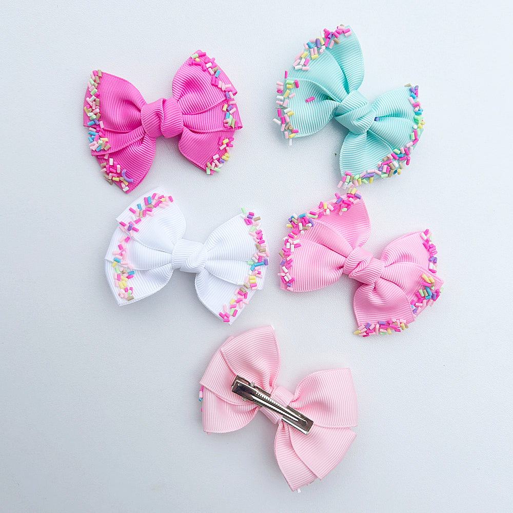 Sprinkle Hair Bow 2Pk (5 Colours)