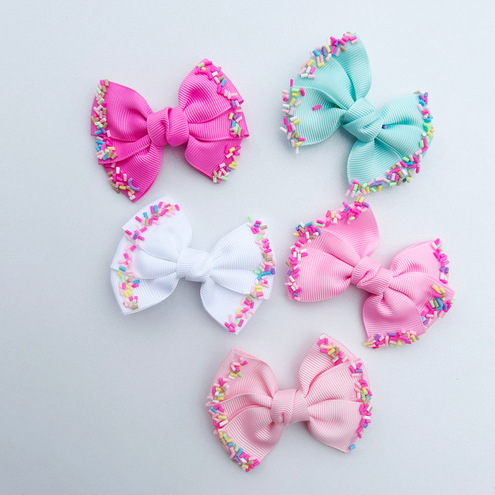 Sprinkle Hair Bow 2Pk (5 Colours)