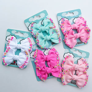 Sprinkle Hair Bow 2Pk (5 Colours)
