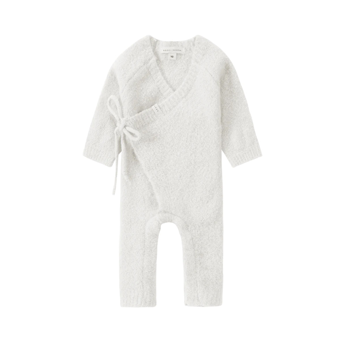 Boucle Baby Kimono Overall Suit (Snow)