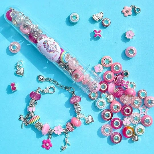 DIY Charm Bracelet Set (Pink)