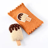 Felt Vanilla Ice Cream Popsicle With Wrapper