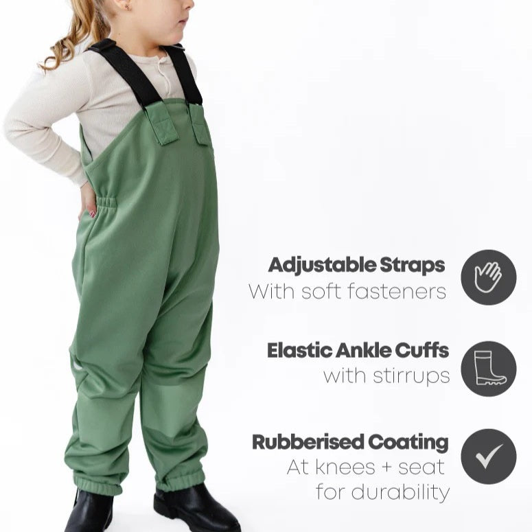 All-Weather Fleece Overalls (Forest Moss)