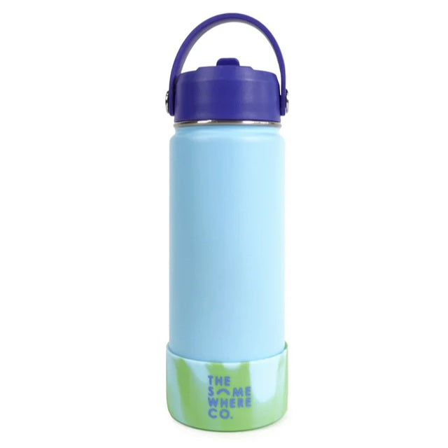 Dusty Blue Swirl Water Bottle 500ml
