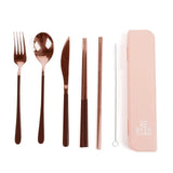 Take Me Away Cutlery Kit (Rose Gold/Burgundy)