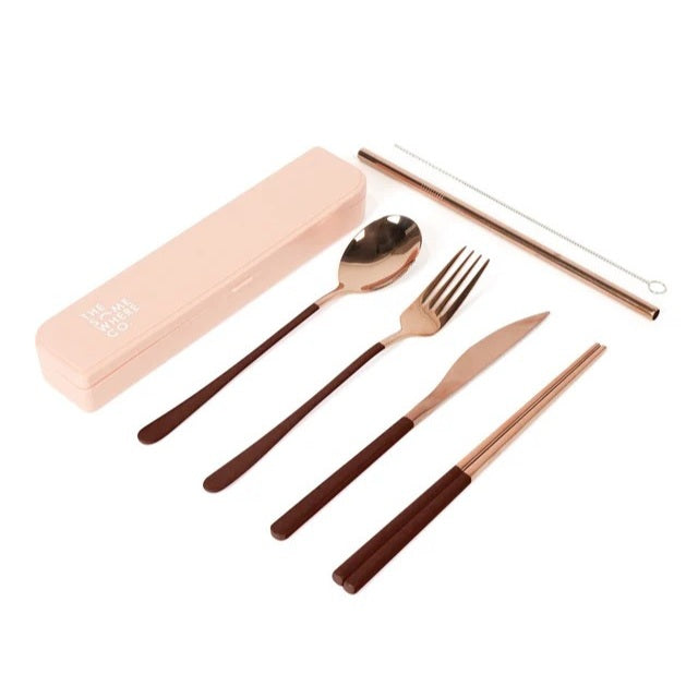Take Me Away Cutlery Kit (Rose Gold/Burgundy)