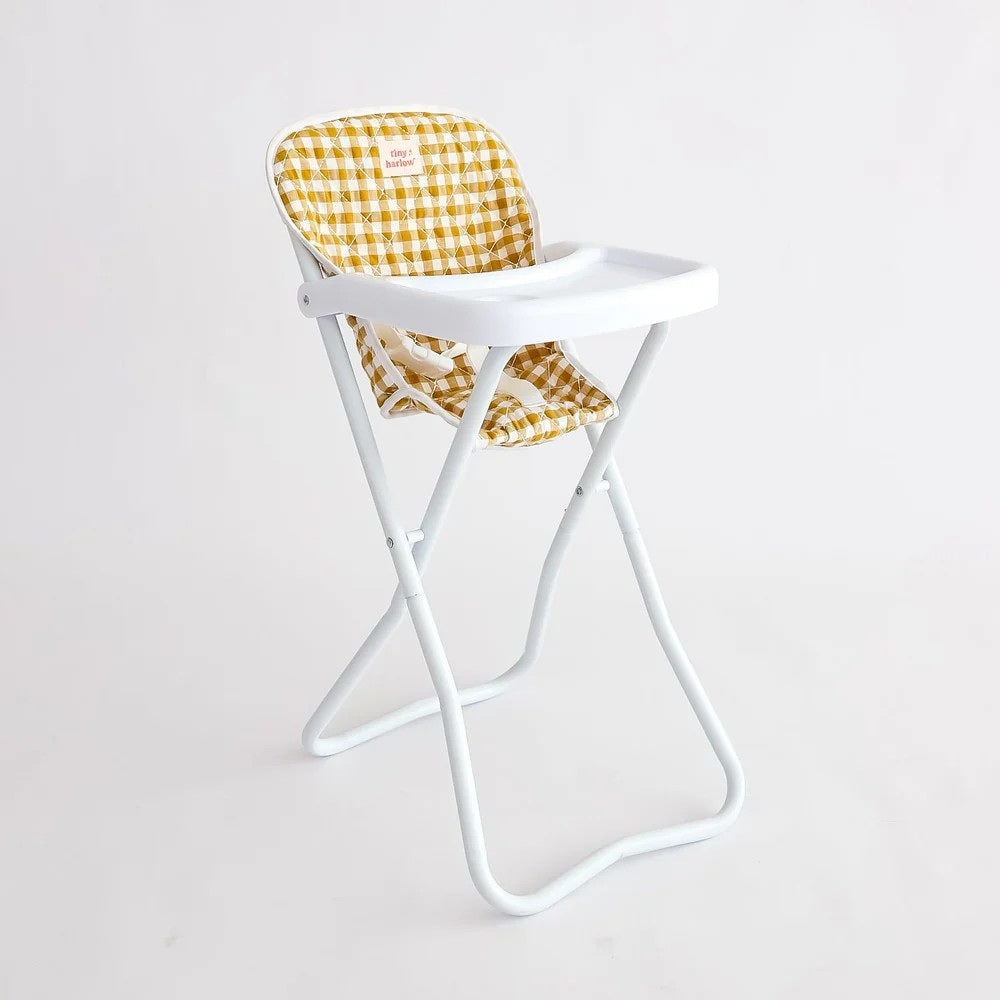 Doll Highchair (Mustard Gingham)