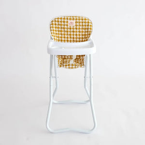 Doll Highchair (Mustard Gingham)