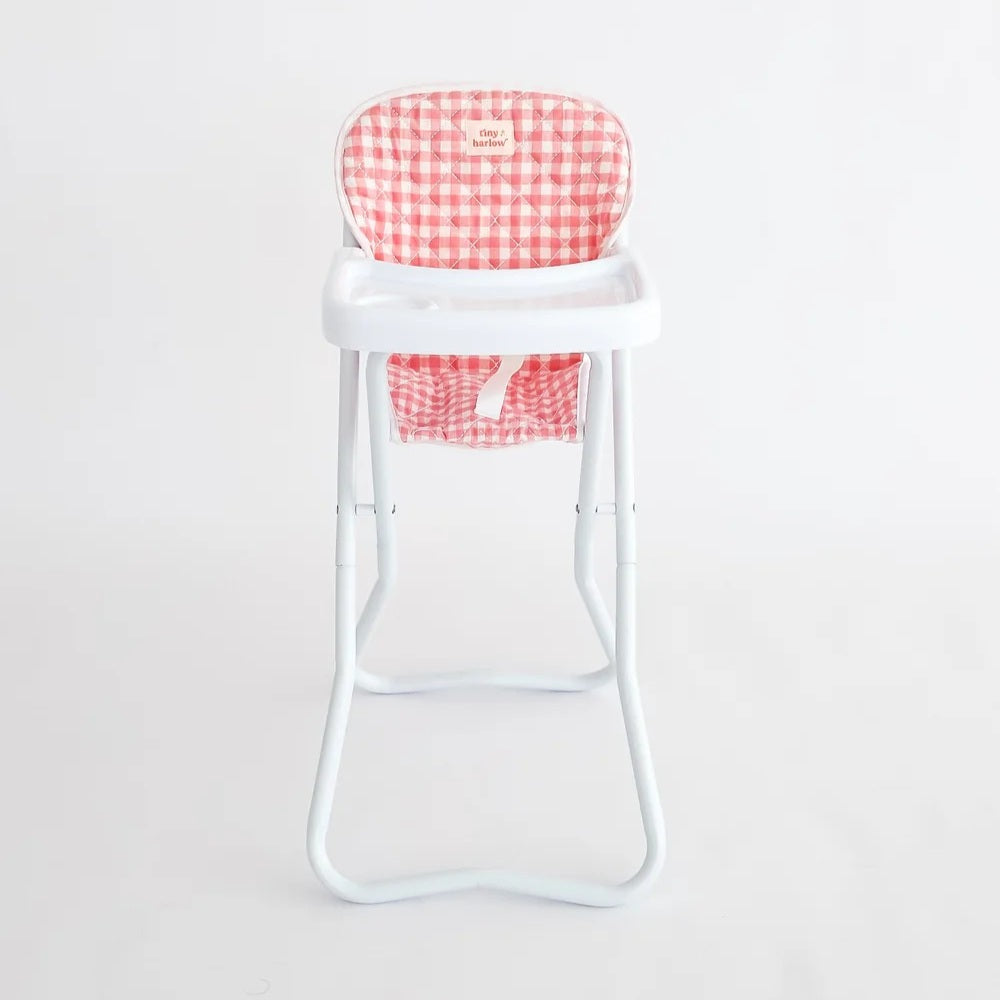 Doll Highchair (Pink Gingham)