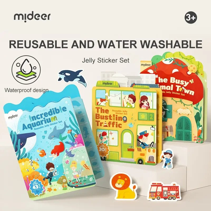 Mideer Reusable Jelly Sticker Set - The Bustling Traffic