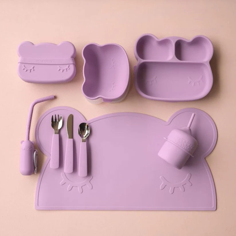 Bear Stickie Plate (Lilac)