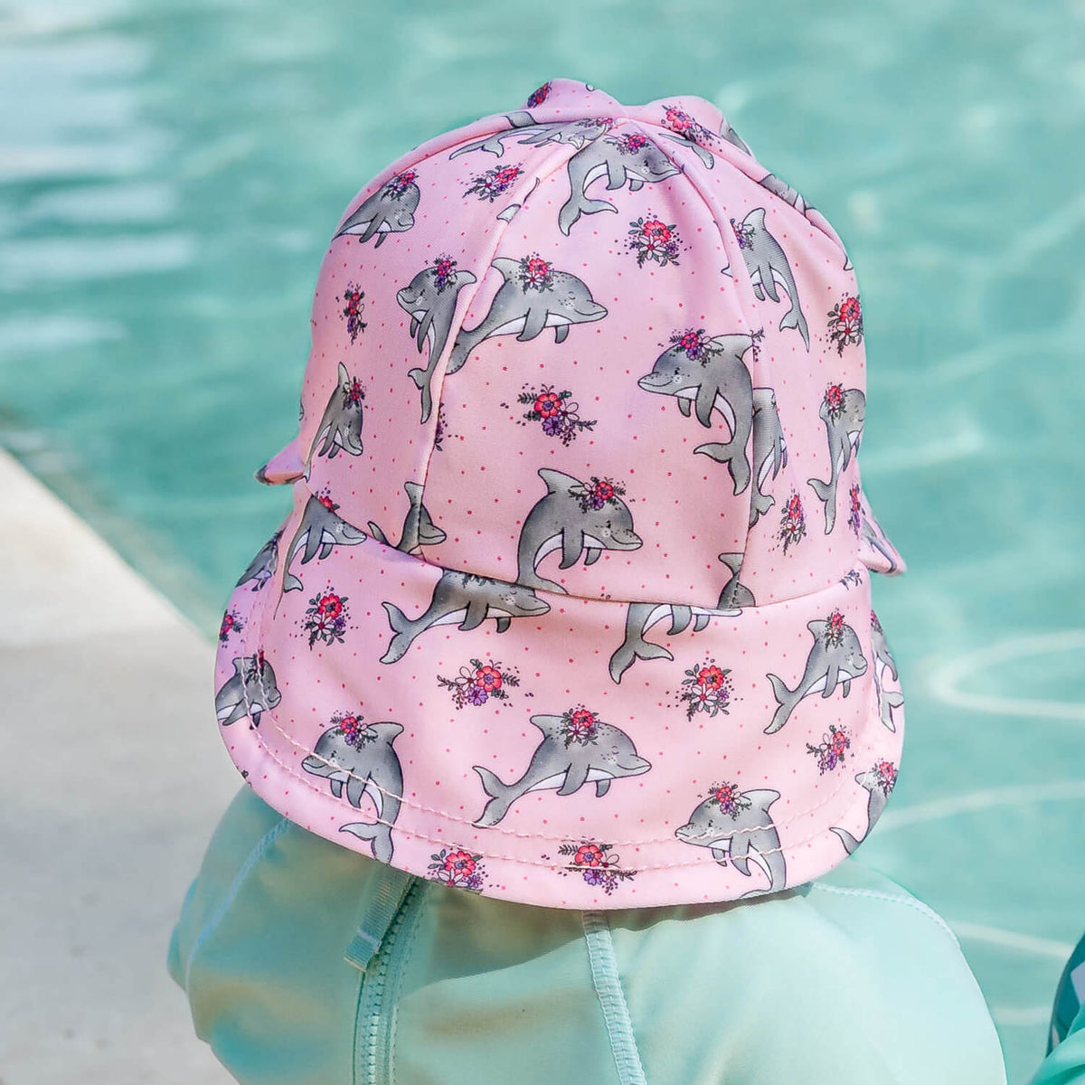 Swim Legionnaire Flap Beach Hat (Dolphin)