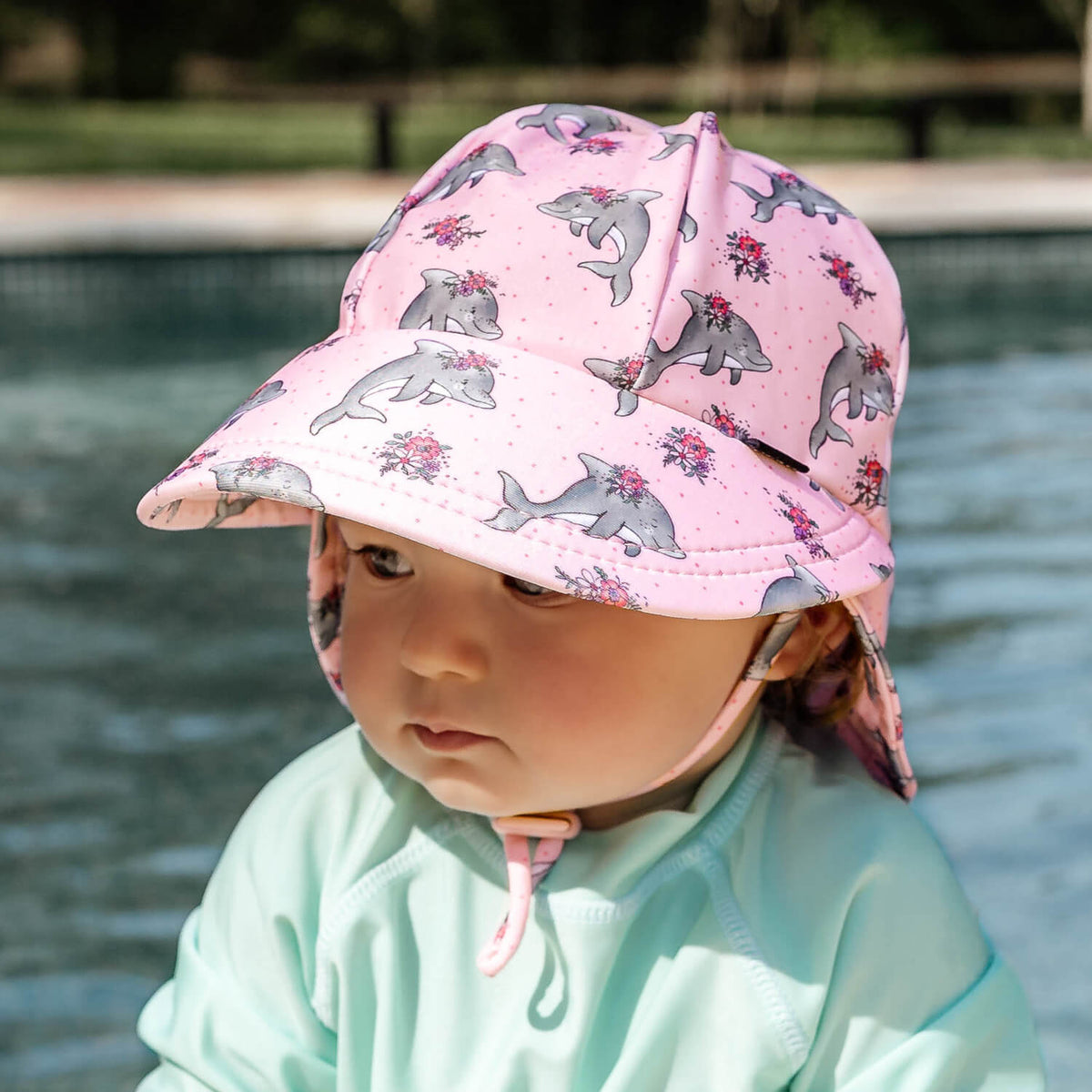 Swim Legionnaire Flap Beach Hat (Dolphin)