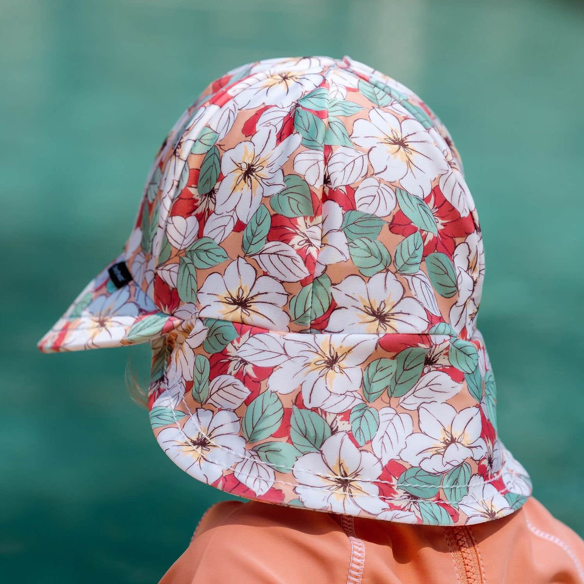 Swim Legionnaire Flap Beach Hat (Hibiscus)