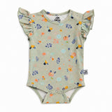 Floral SS Flutter Bodysuit (Sage)