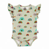 Rainbow SS Flutter Bodysuit (Sage)