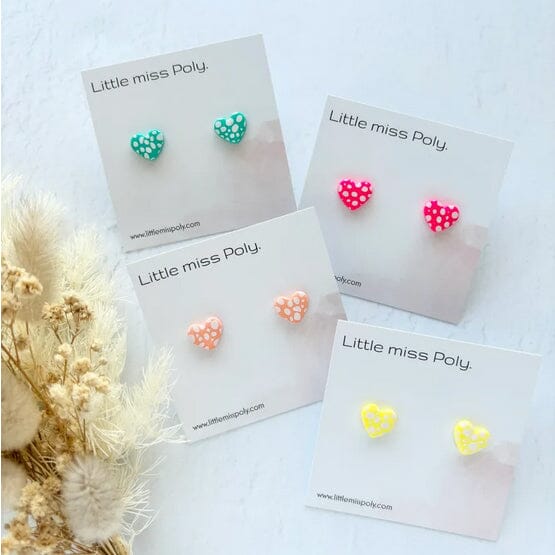 Mini Neon Heart Studs (Yellow)