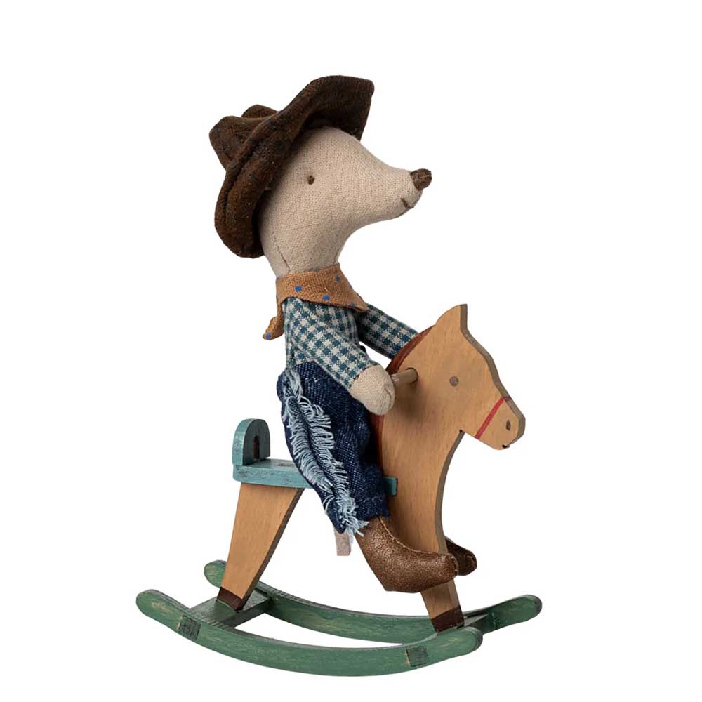 Cowboy Mouse on Rocking Horse