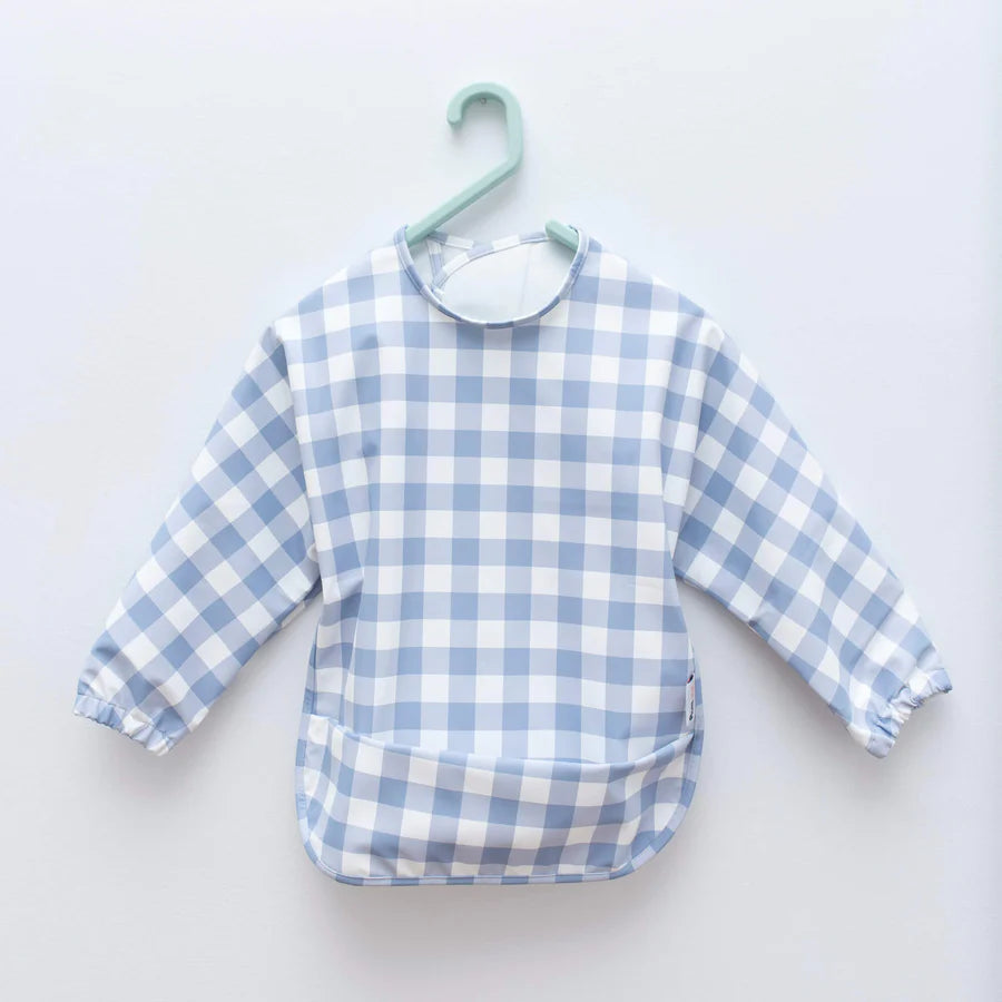 Messie Smock Bib (Blue Gingham)