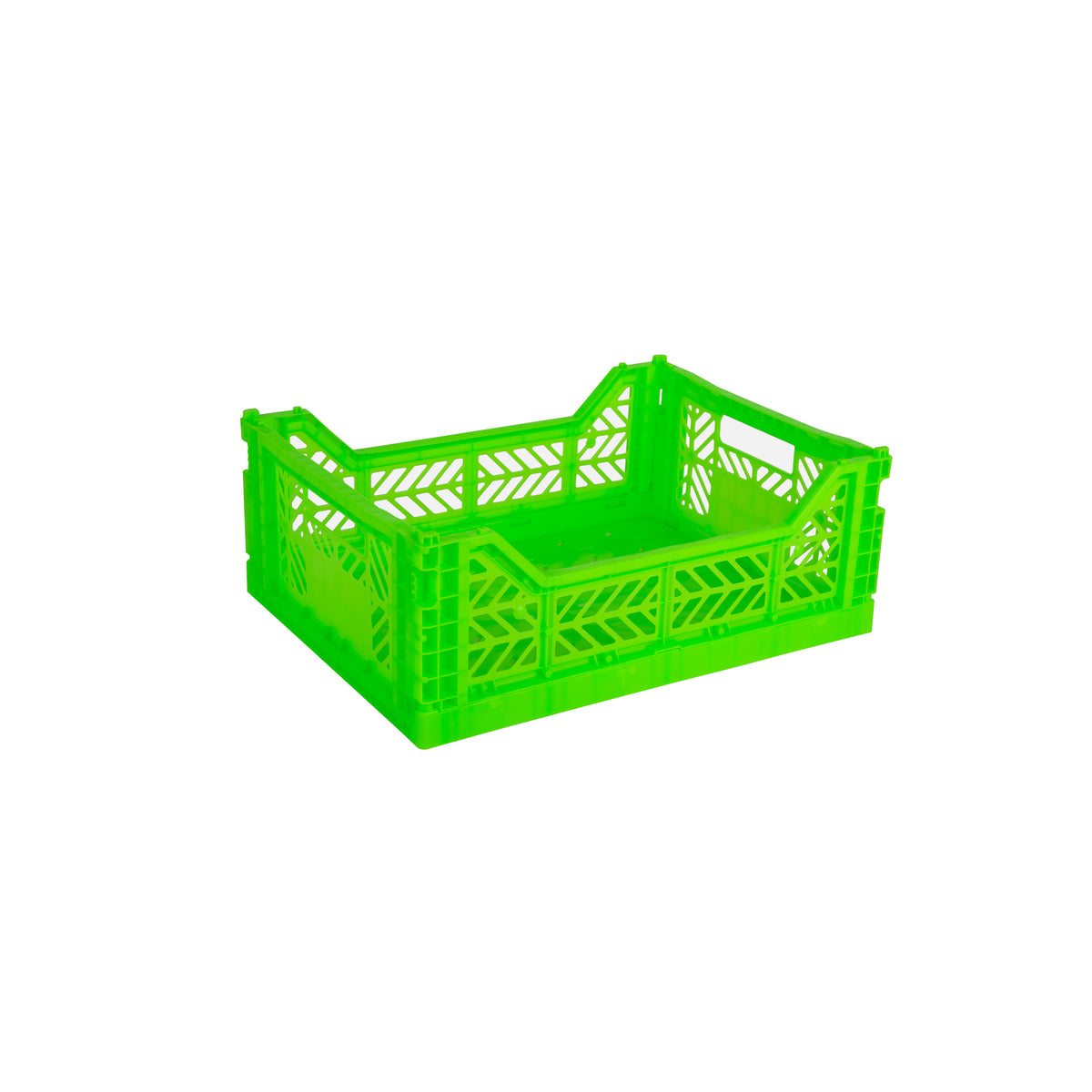 Midi Folding Crate (Neon Green)