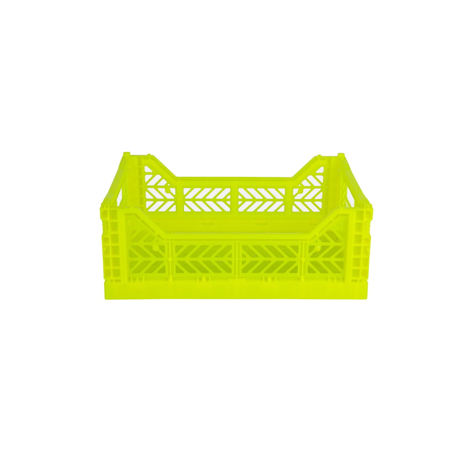 Midi Folding Crate (Neon Yellow)