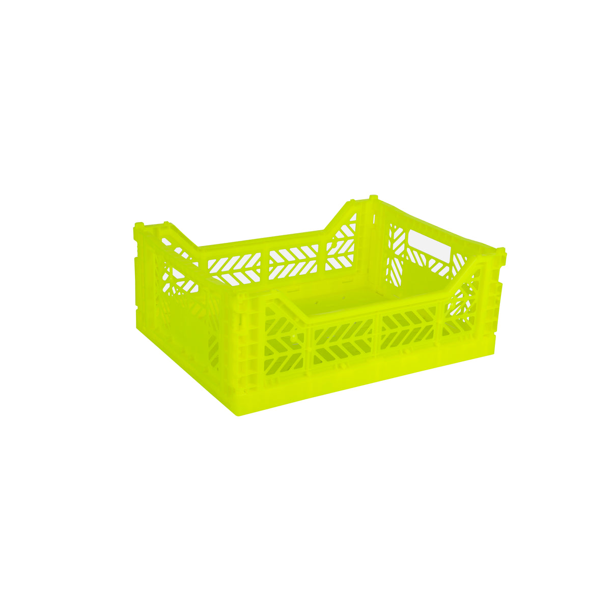 Midi Folding Crate (Neon Yellow)