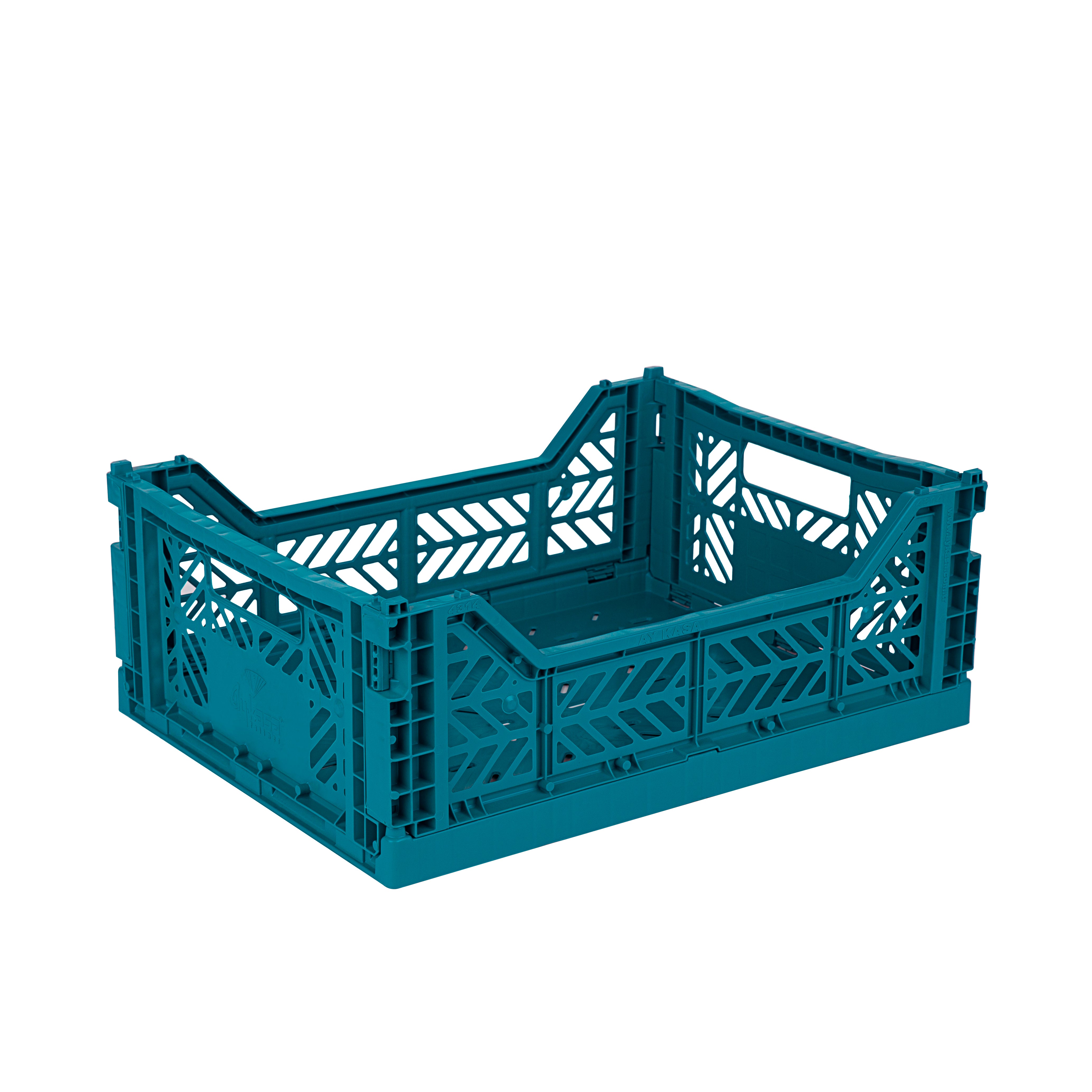 Midi Folding Crate (Peacock Green)