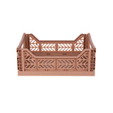 Midi Folding Crate (Warm Taupe)